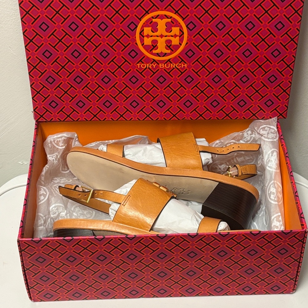 Tory Burch Women's Eleanor Heel Sandals, so comfy and stylish. Brand New. - Picture 8 of 16